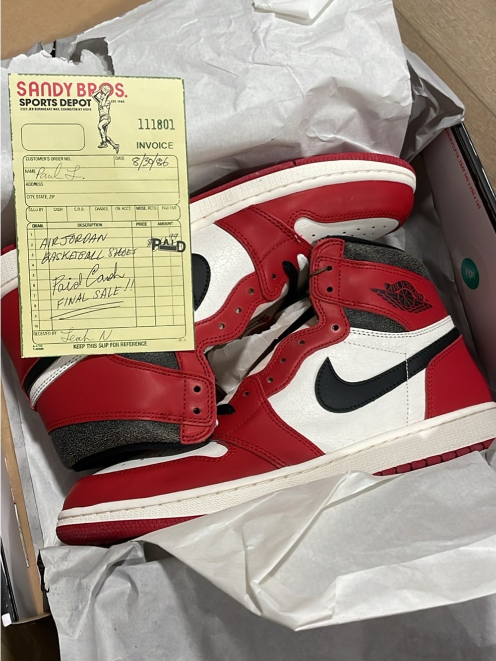 Nike Chicago Lost and Found Men’s Red/White/Black High-Top Sneakers size 11.5